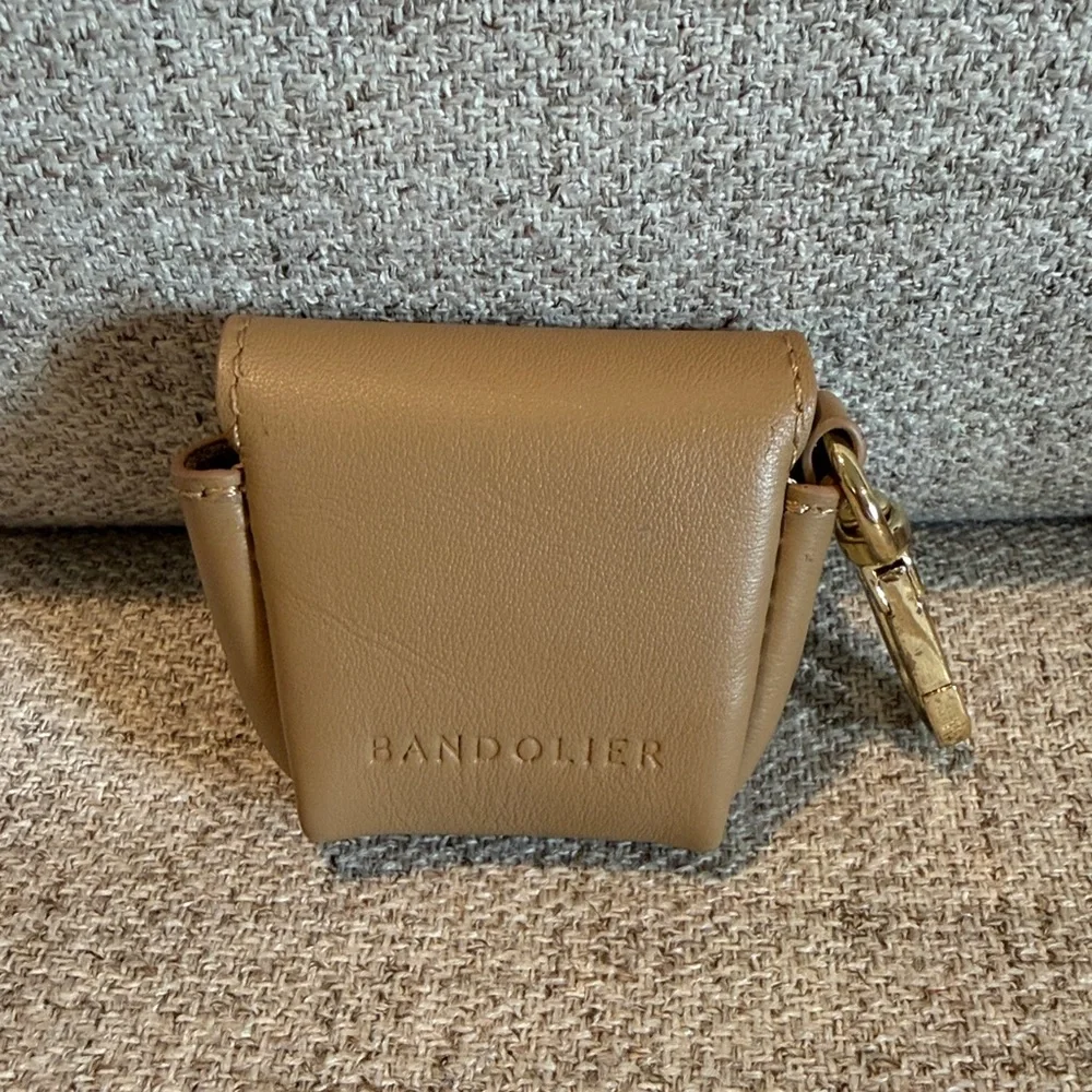 Bandolier Air Pods Clip-On Pouch Tan W Gold Hardware used